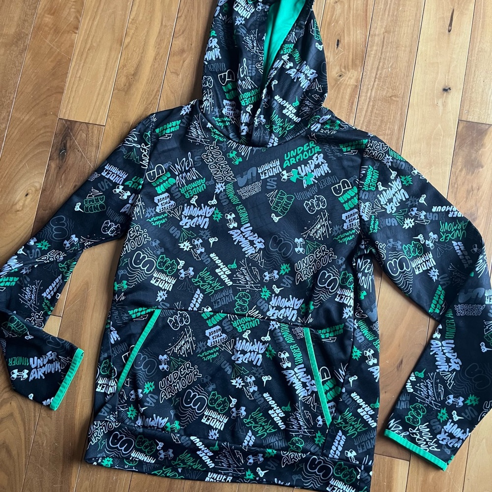 Under Armour - Kids Graphic Hoodie - Black and Green